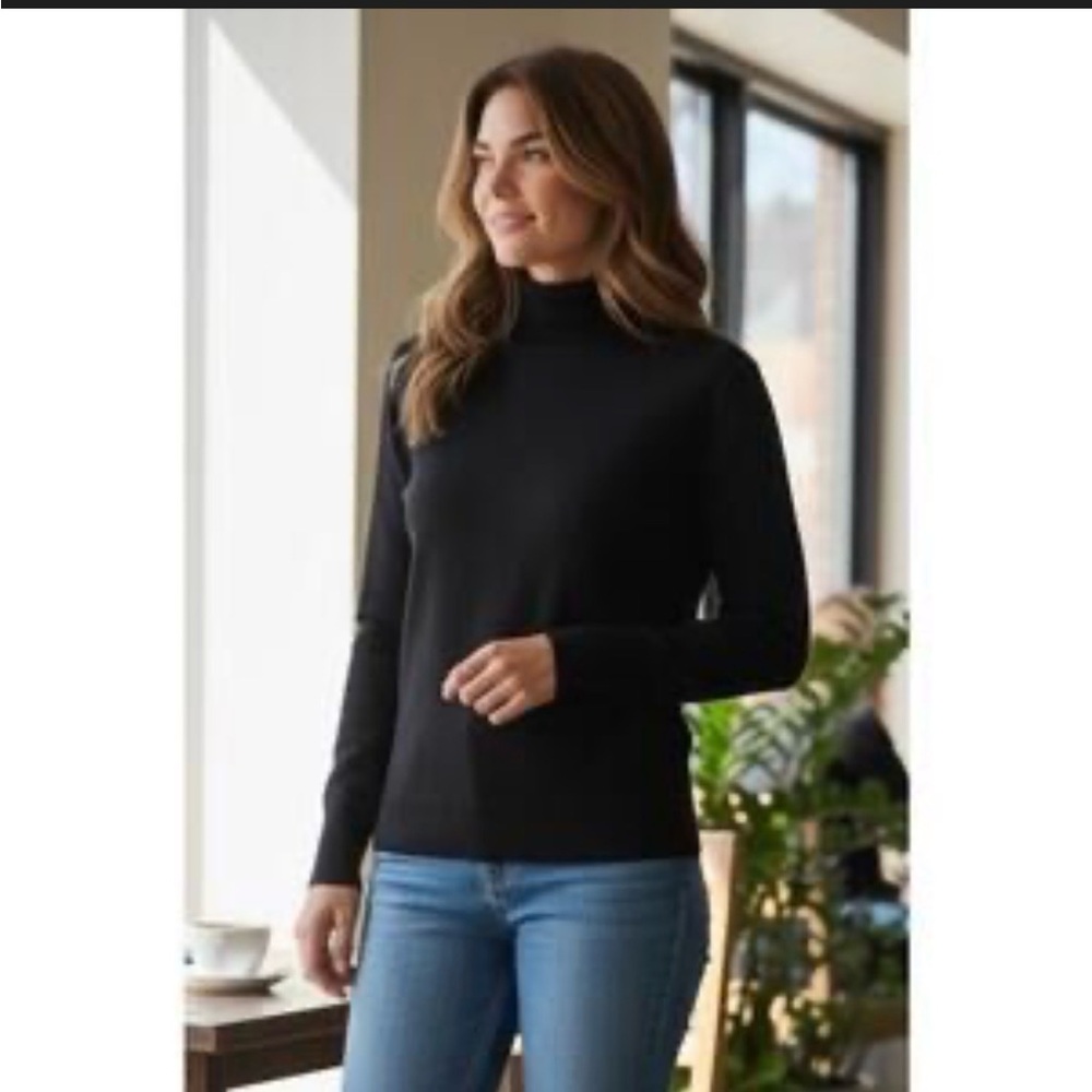 Classic Lands Ends Black Women's Cashmere Sweater